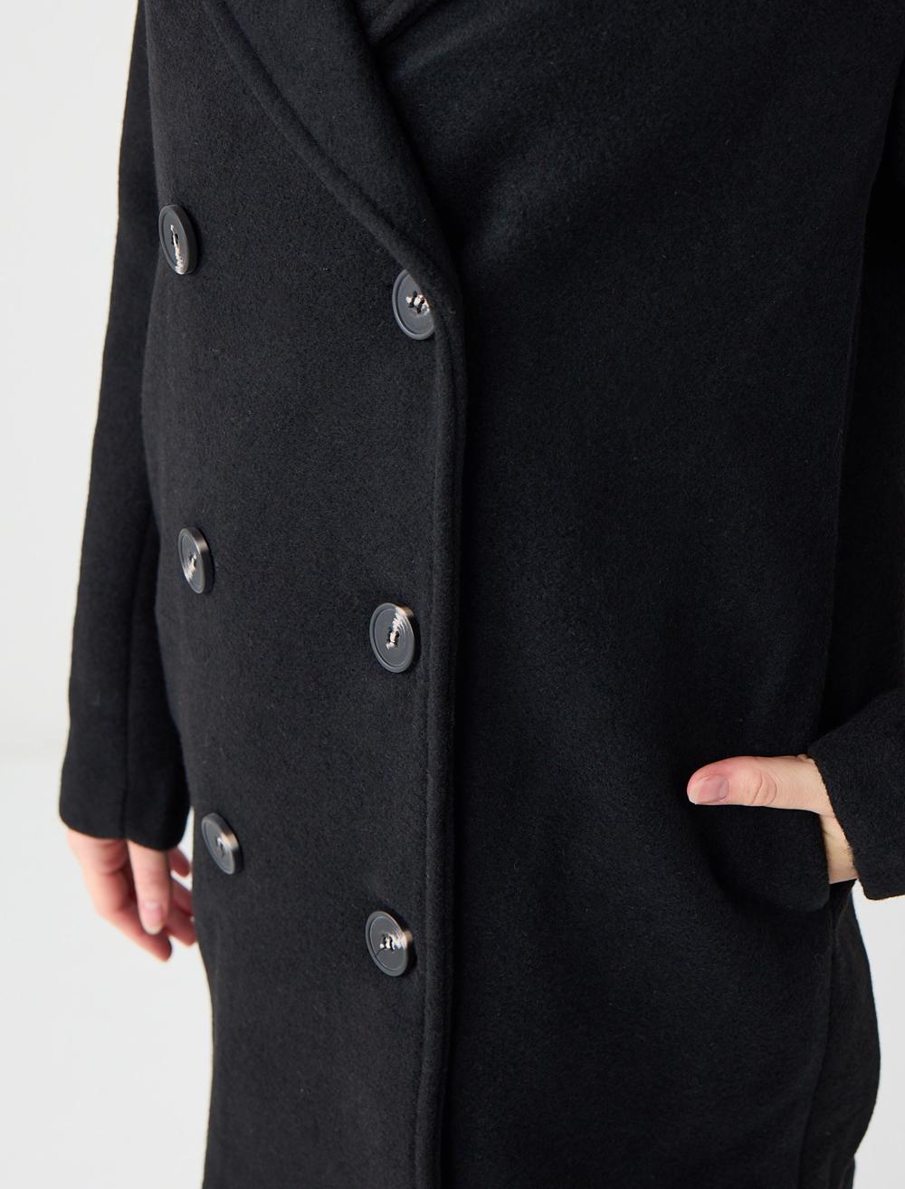Long-Sleeve Coat - Black - 5WW123683900
