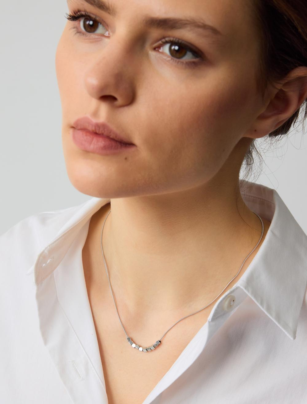 Necklace - Silver-Coloured