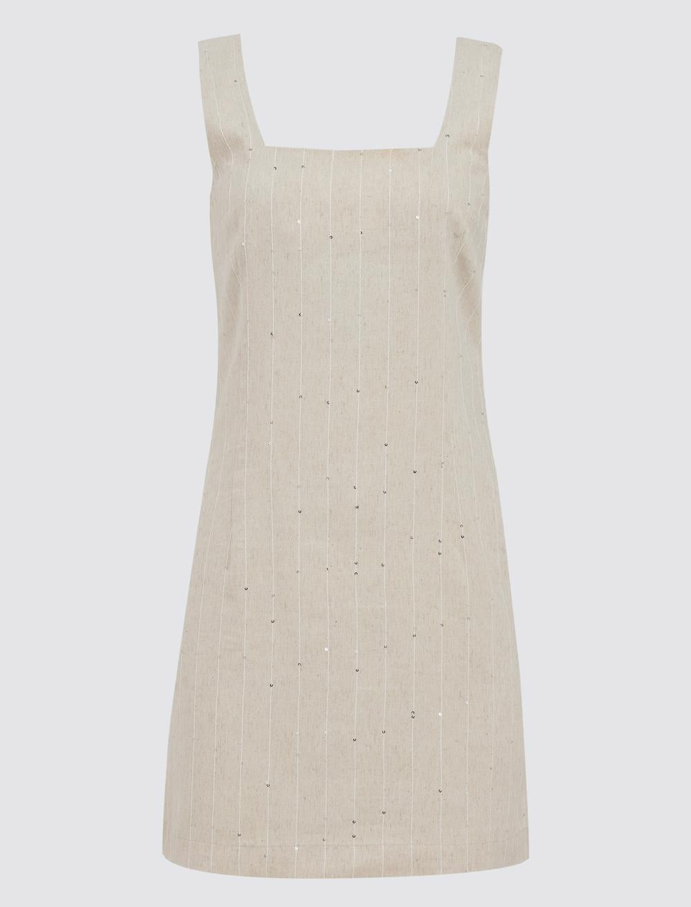 Square Neck Sleeveless-Sleeve Dress - 5SW063198