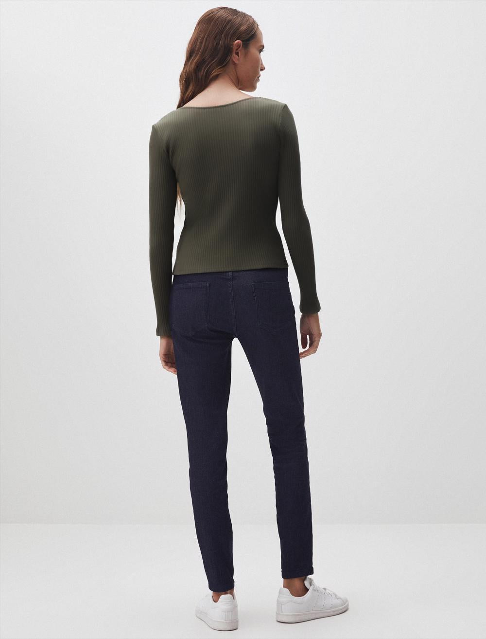 Square Neck Long Sleeve Stylish Basic Blouse