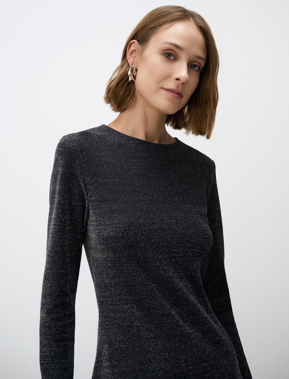 Slim Fit Off-The-Shoulder Long-Sleeve Dress - 4WW132099