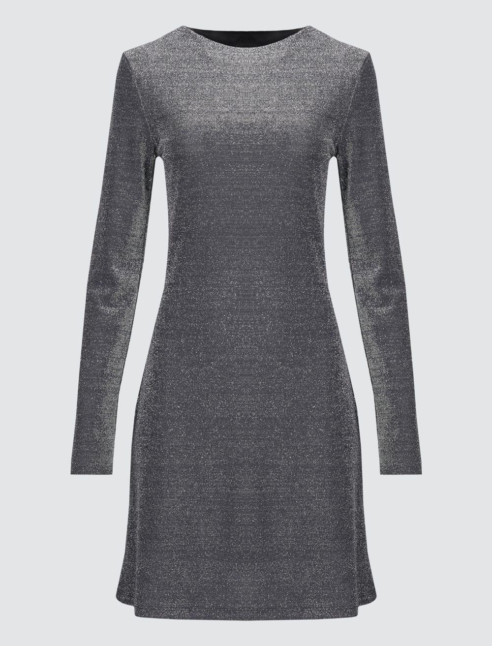 Slim Fit Off-The-Shoulder Long-Sleeve Dress - 4WW132099