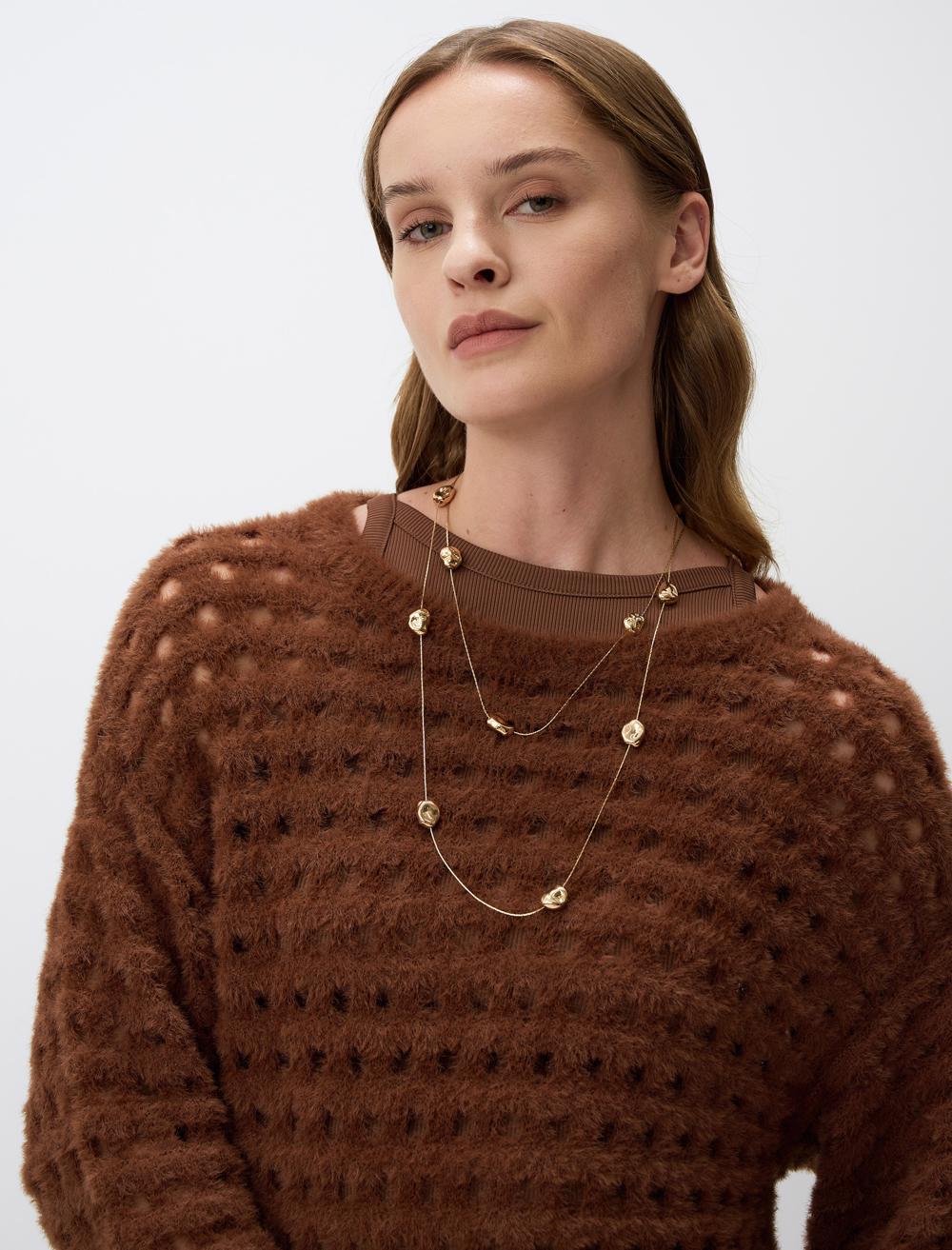 Crew Neck Long-Sleeve Pullover - 4WW03230475