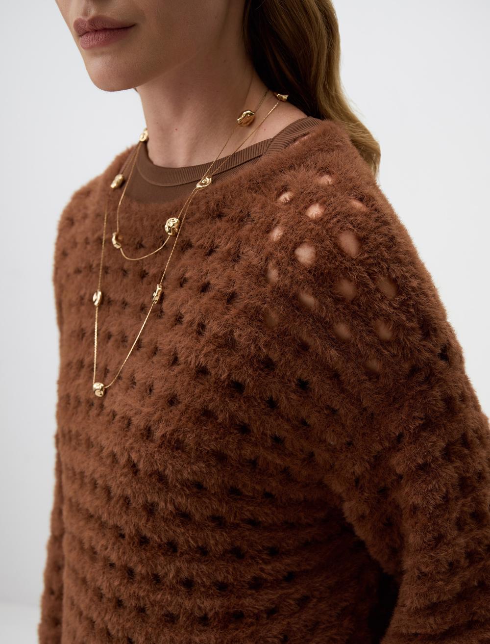 Crew Neck Long-Sleeve Pullover - 4WW03230475