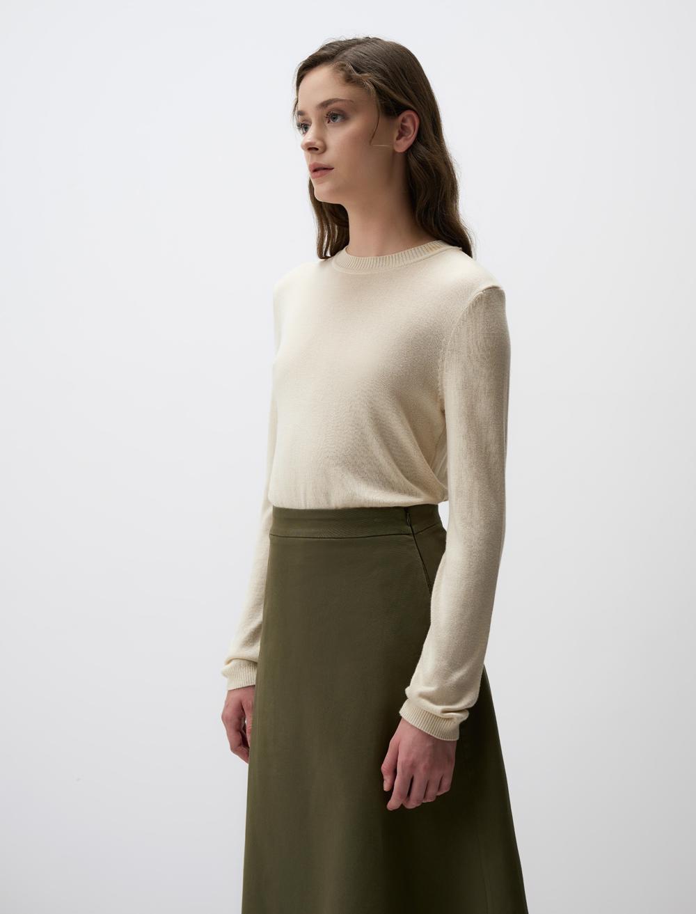 Slim Fit Crew Neck Long-Sleeve Pullover - 4WW03230793