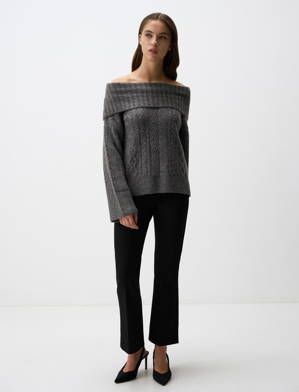 Off The Shoulders Long Sleeve Sweater Sweater