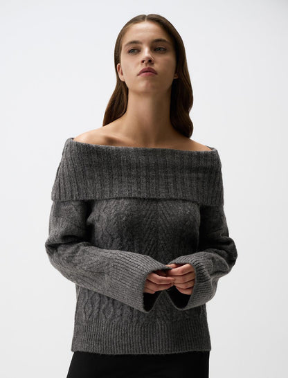 Off The Shoulders Long Sleeve Sweater Sweater