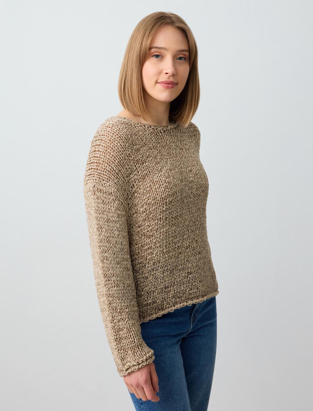 Off-The-Shoulder Long-Sleeve Pullover - 5SW134085