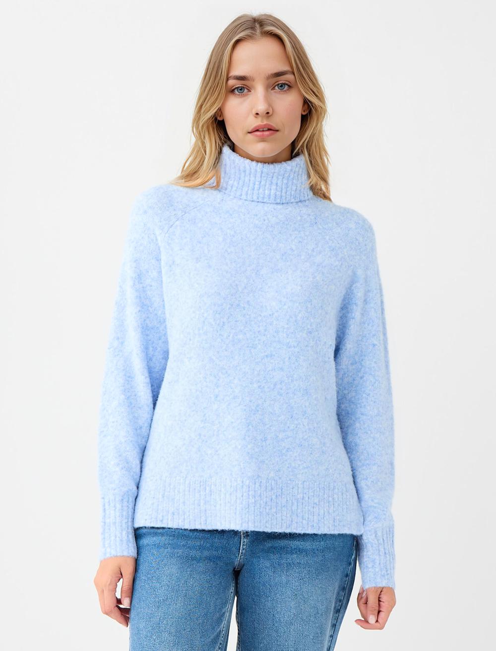 Polo Neck Long-Sleeve Pullover - 5WW134094
