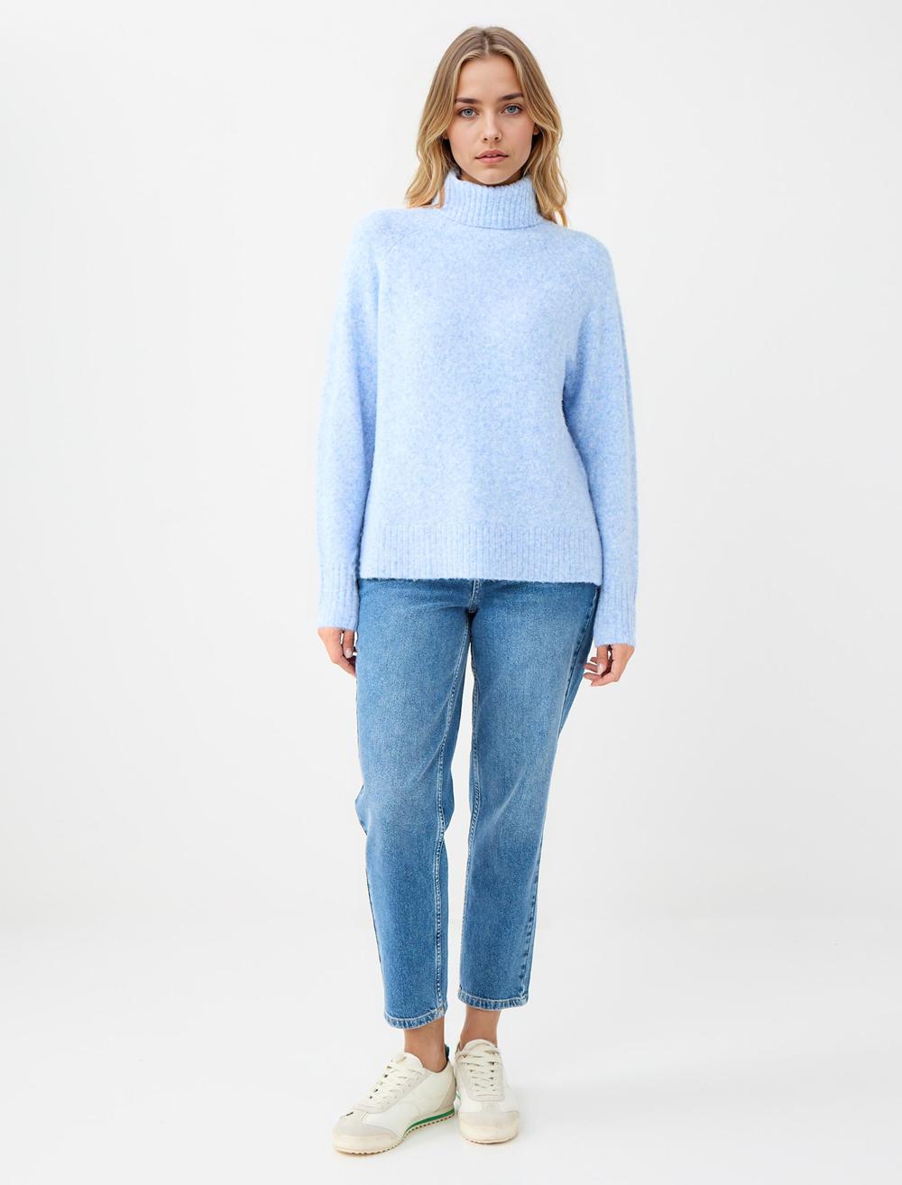Polo Neck Long-Sleeve Pullover - 5WW134094
