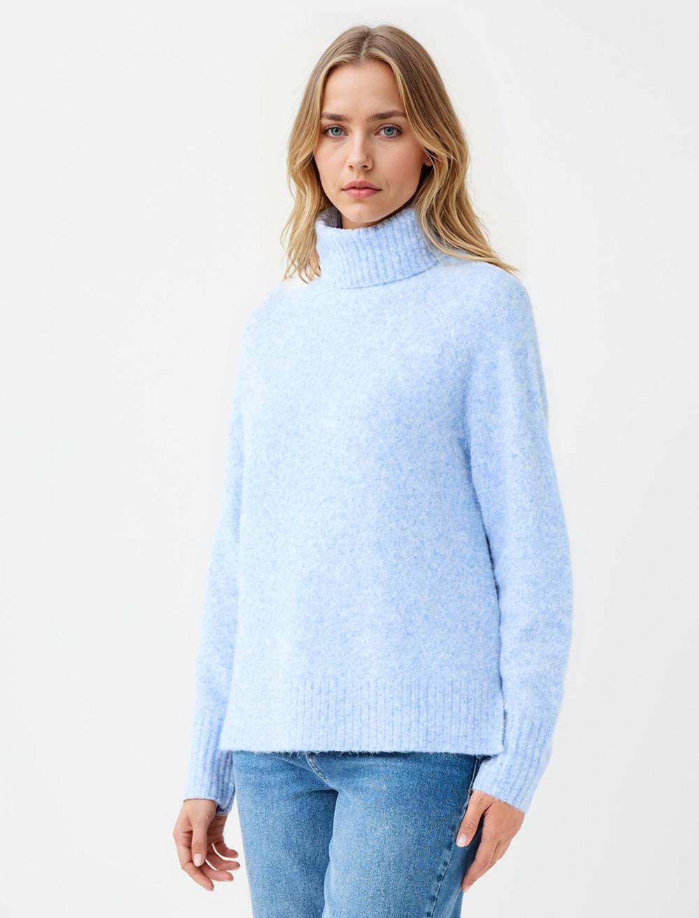 Polo Neck Long-Sleeve Pullover - 5WW134094