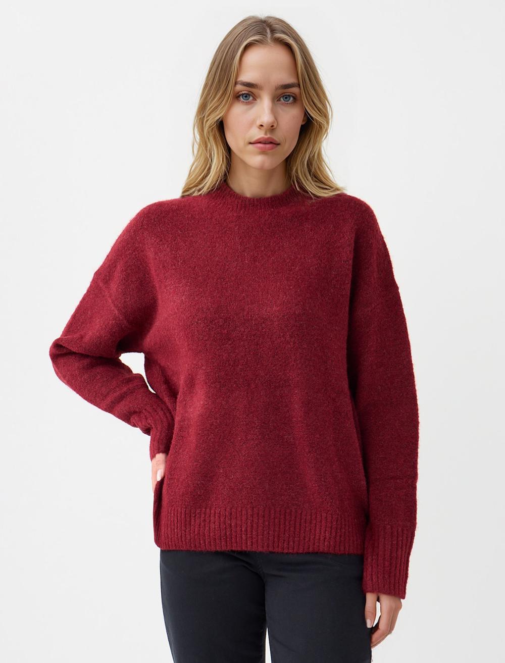 Loose Fit Crew Neck Long-Sleeve Pullover