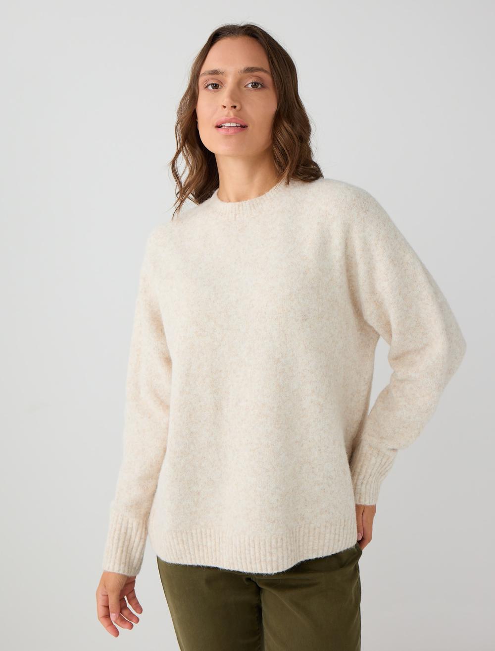 Loose Fit Crew Neck Long-Sleeve Pullover