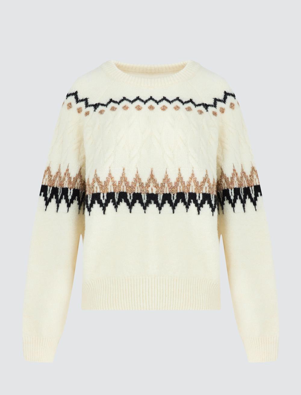 Crew Neck Long-Sleeve Pullover - 5WW134219