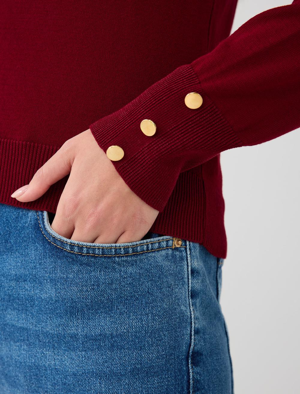 Polo Neck Long-Sleeve Pullover - 5WW134588
