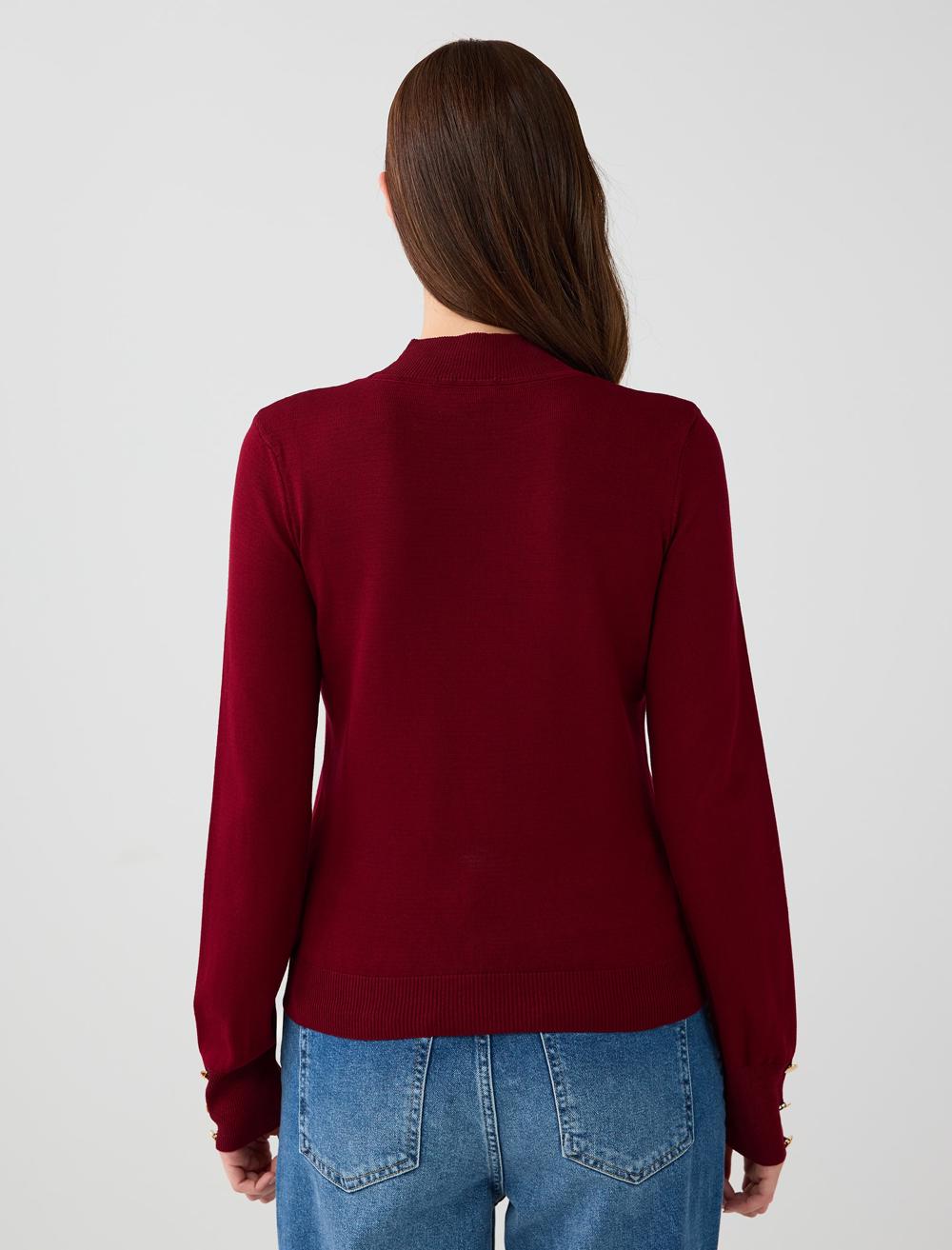 Polo Neck Long-Sleeve Pullover - 5WW134588