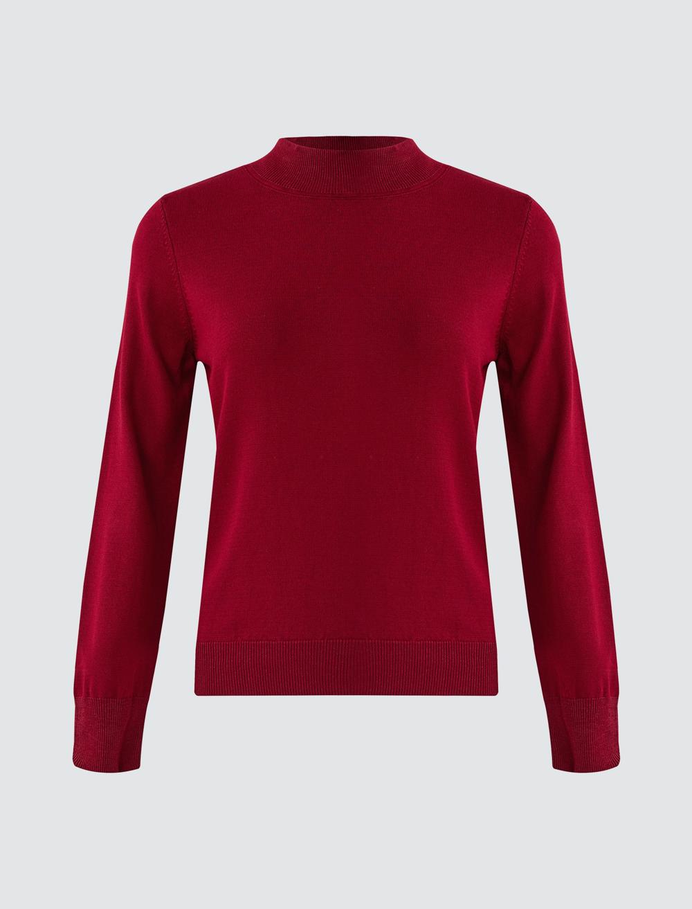 Polo Neck Long-Sleeve Pullover - 5WW134588
