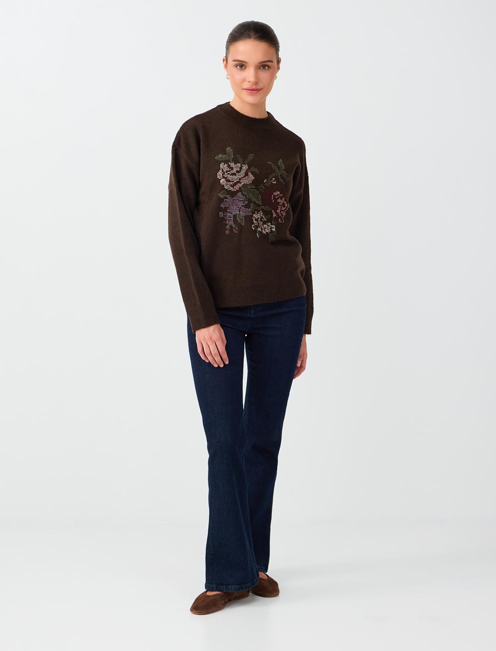 Crew Neck Pullover - Bitter Brown