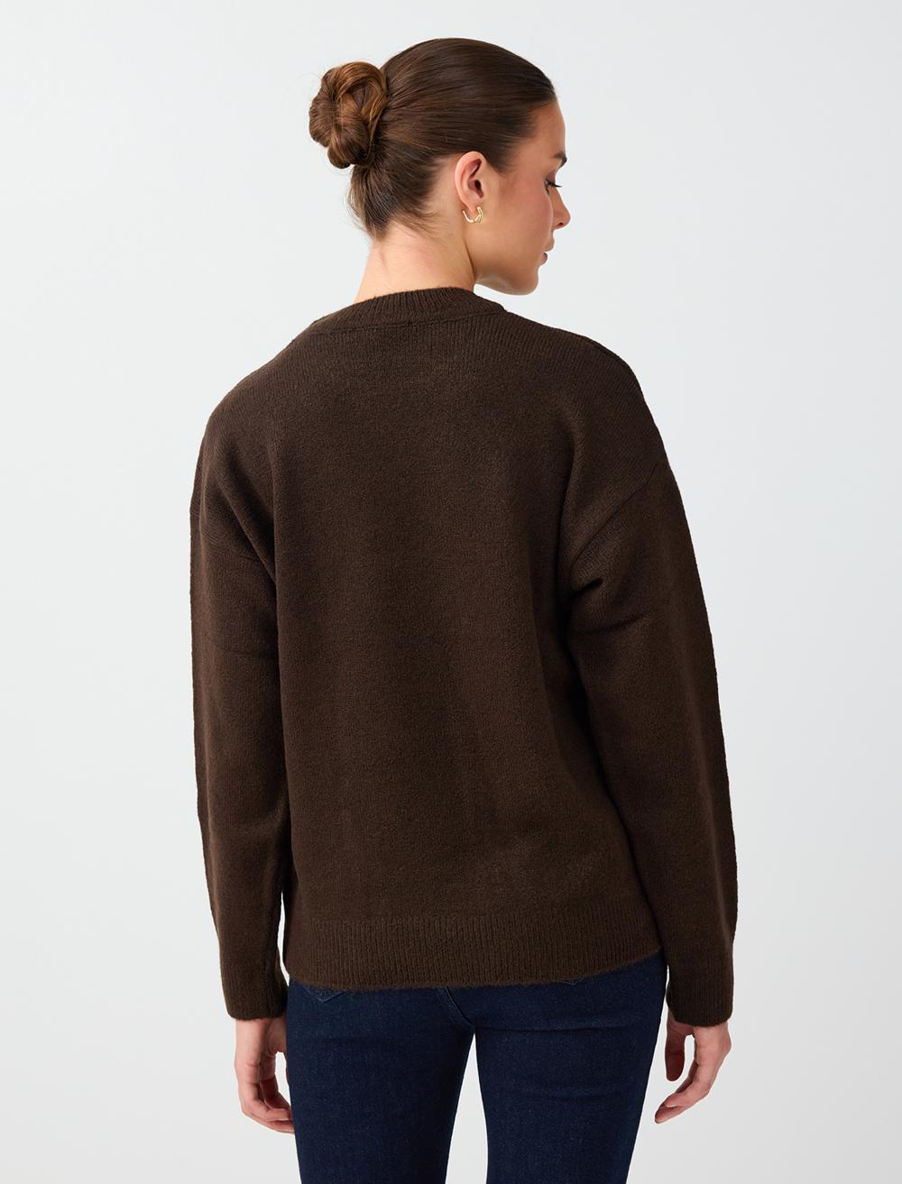 Crew Neck Pullover - Bitter Brown