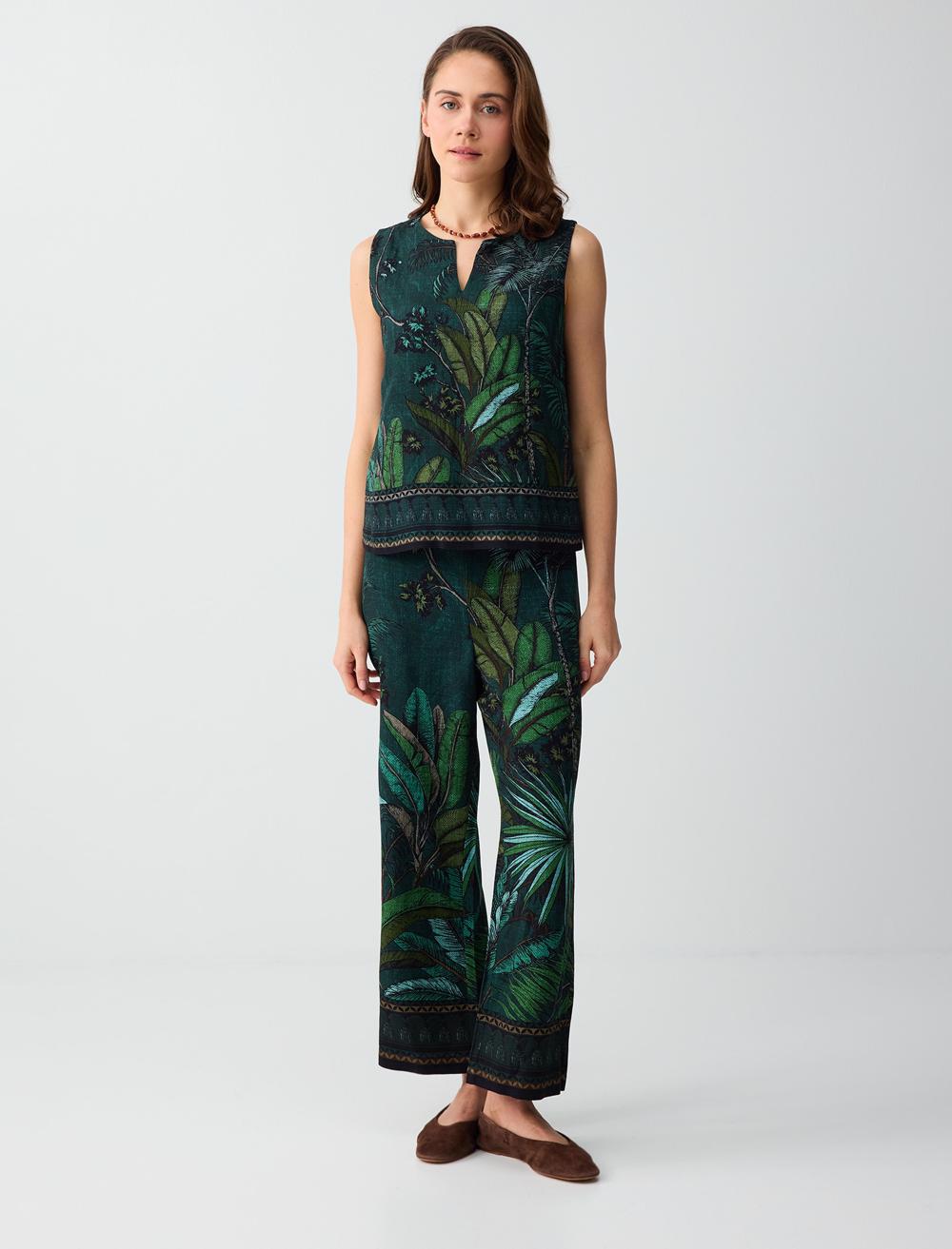 Normal Fit Trousers - Dark Green - 6SW186677320