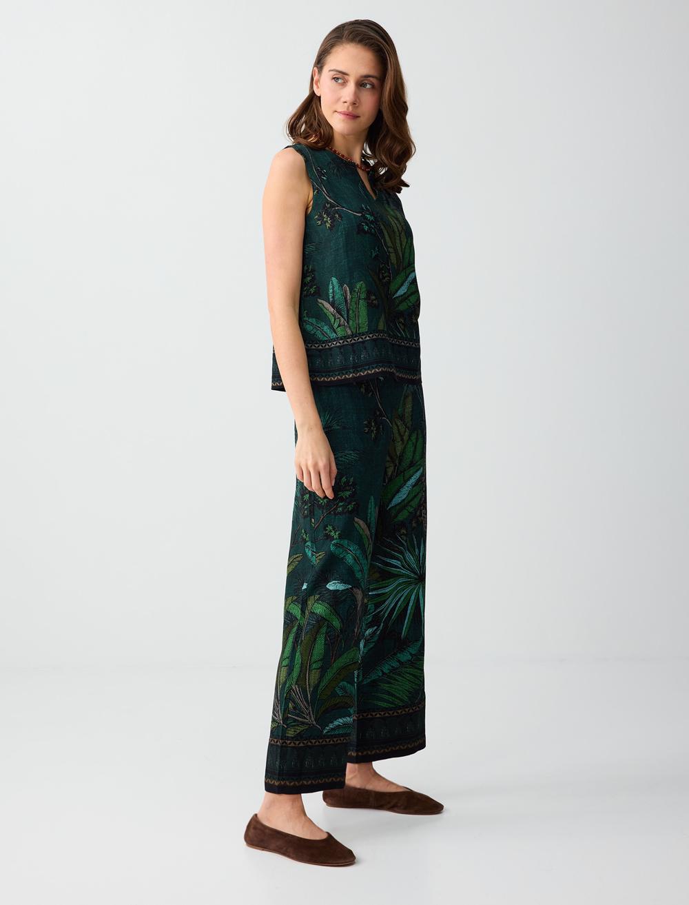 Normal Fit Trousers - Dark Green - 6SW186677320