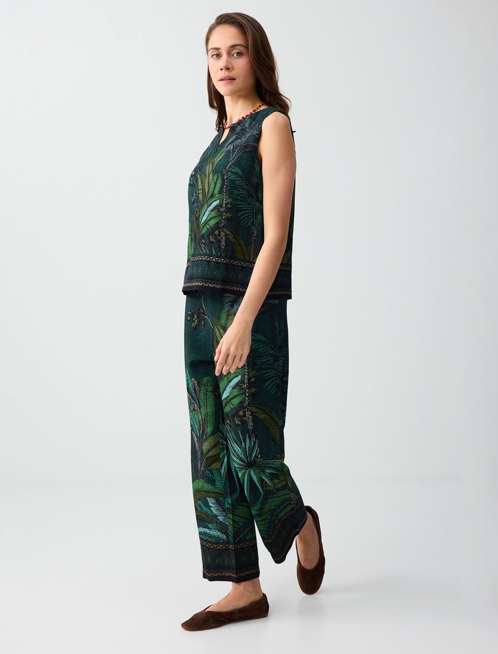 Normal Fit Trousers - Dark Green - 6SW186677320