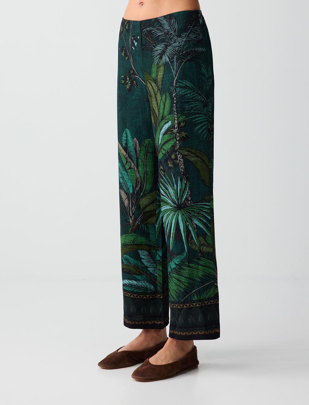 Normal Fit Trousers - Dark Green - 6SW186677320