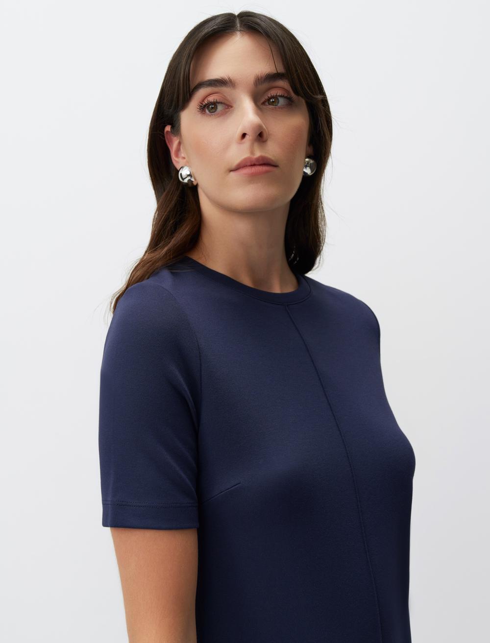 Loose Fit Crew Neck Short-Sleeve Dress - 24SE044032