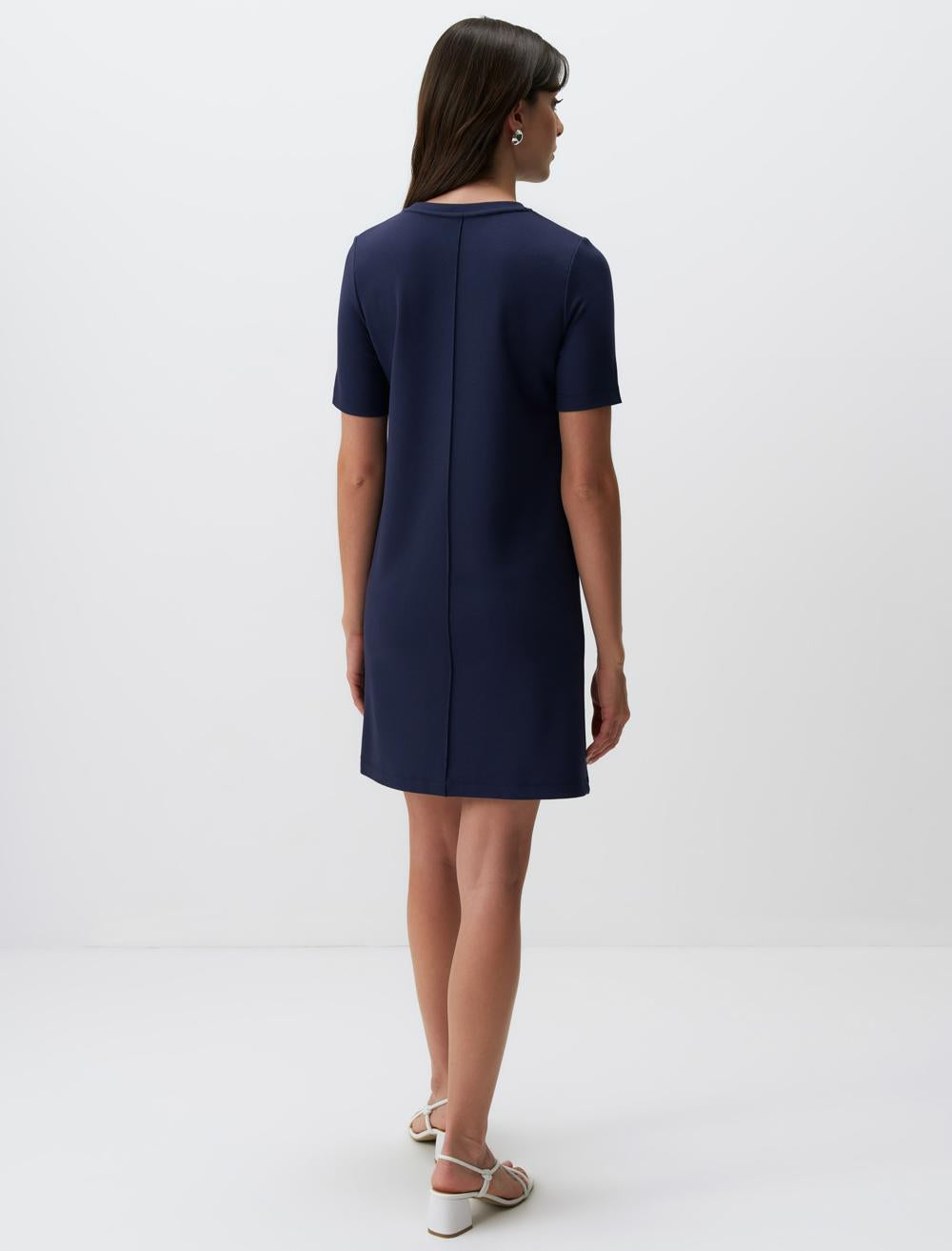 Loose Fit Crew Neck Short-Sleeve Dress - 24SE044032