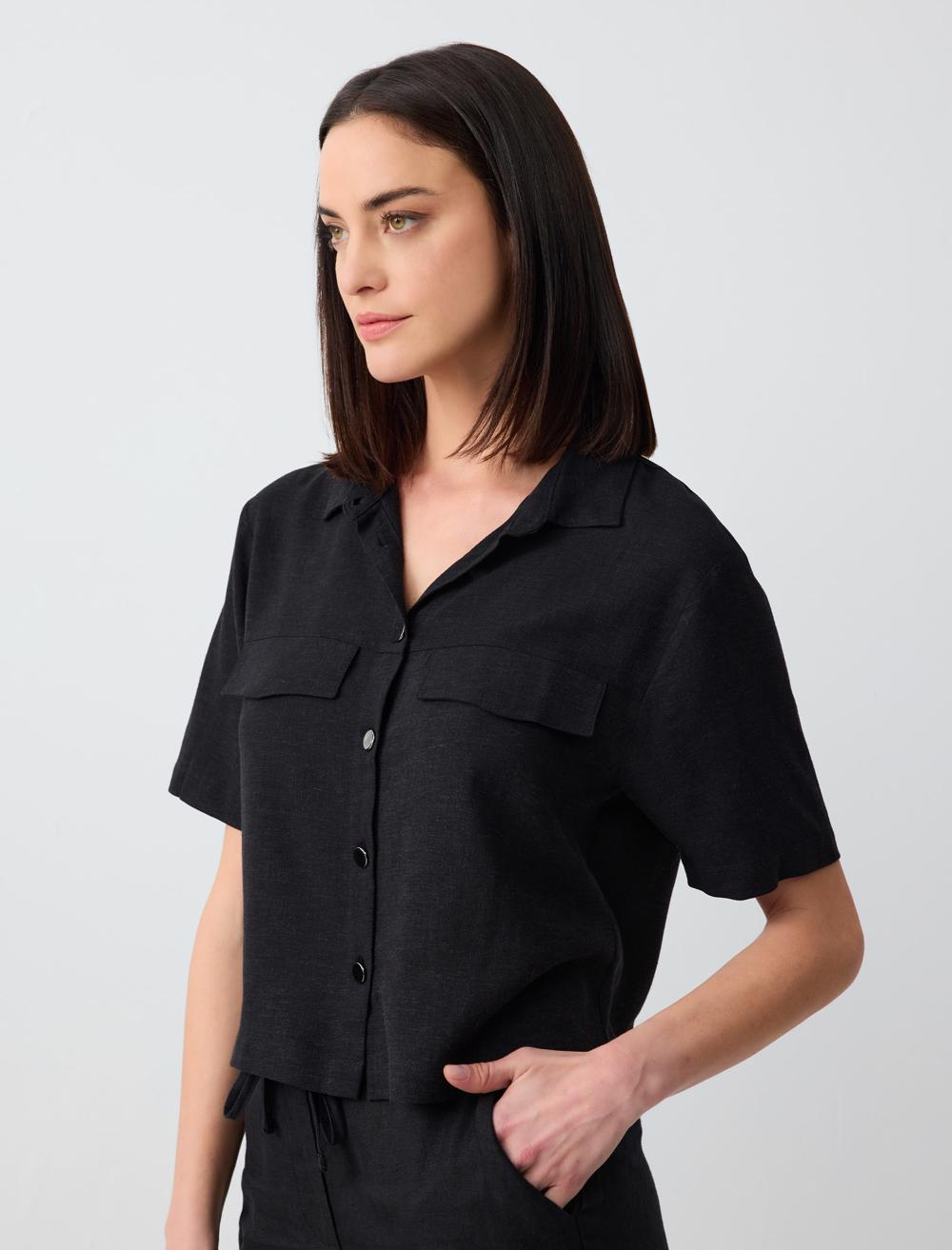 Slim Fit Shirt Collar Short-Sleeve Shirt - 24SG044003