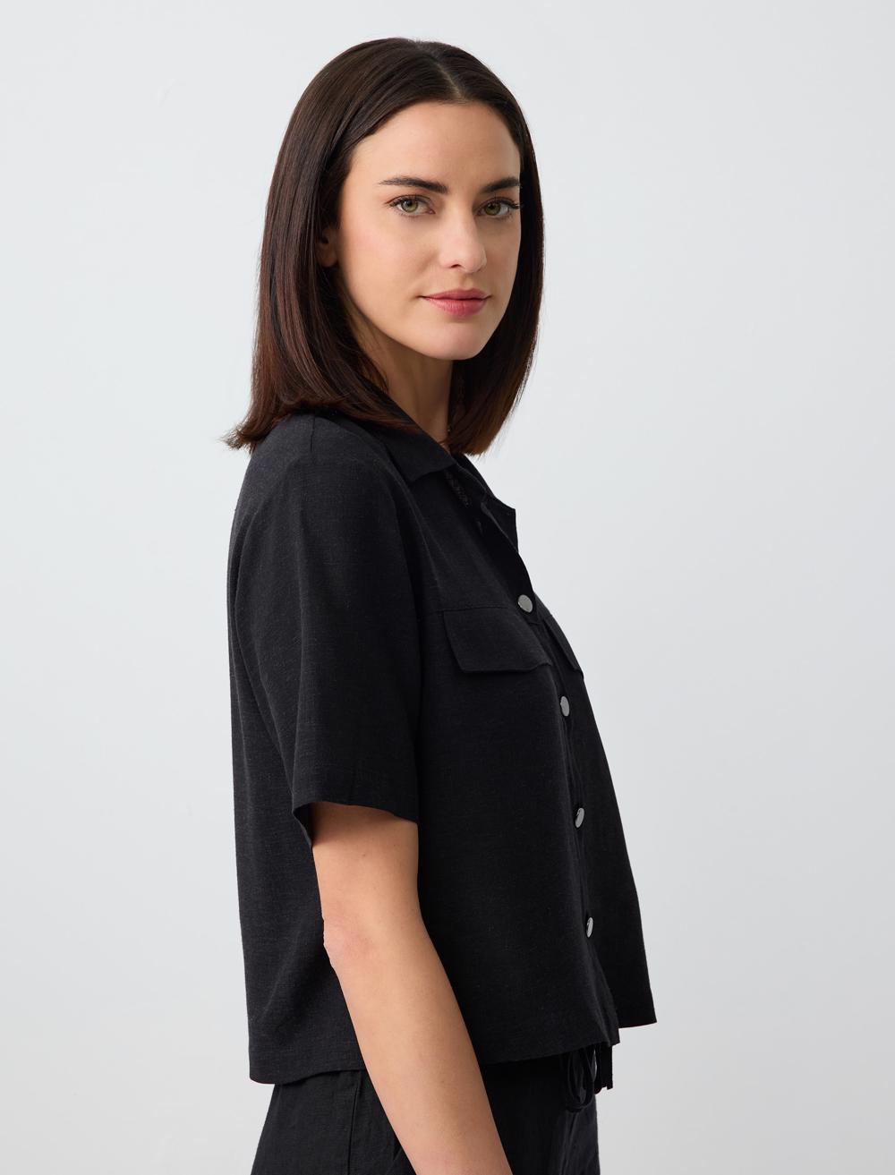 Slim Fit Shirt Collar Short-Sleeve Shirt - 24SG044003
