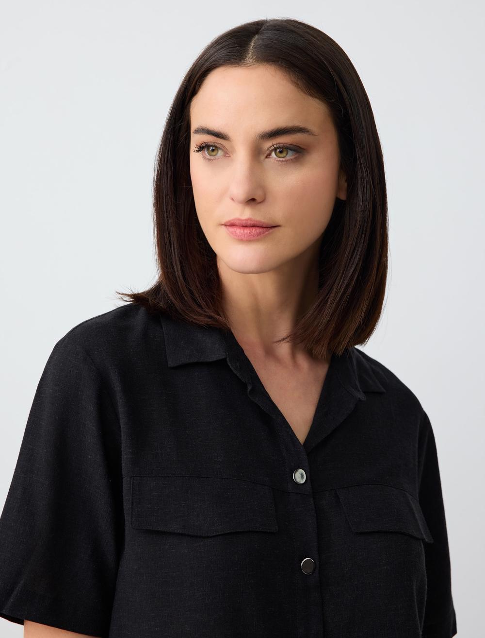 Slim Fit Shirt Collar Short-Sleeve Shirt - 24SG044003