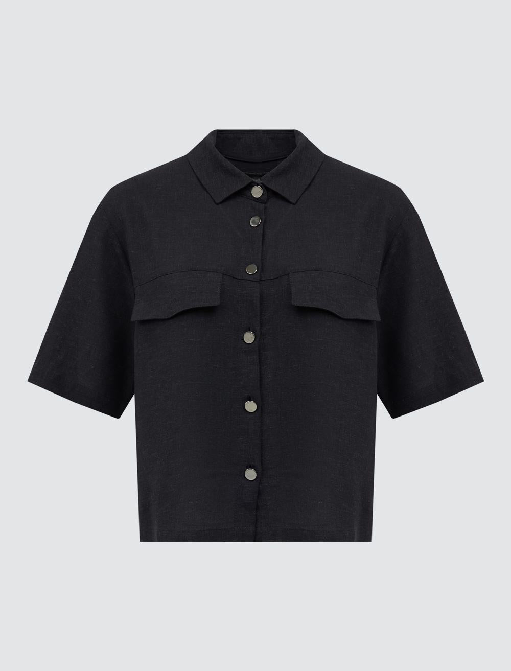 Slim Fit Shirt Collar Short-Sleeve Shirt - 24SG044003