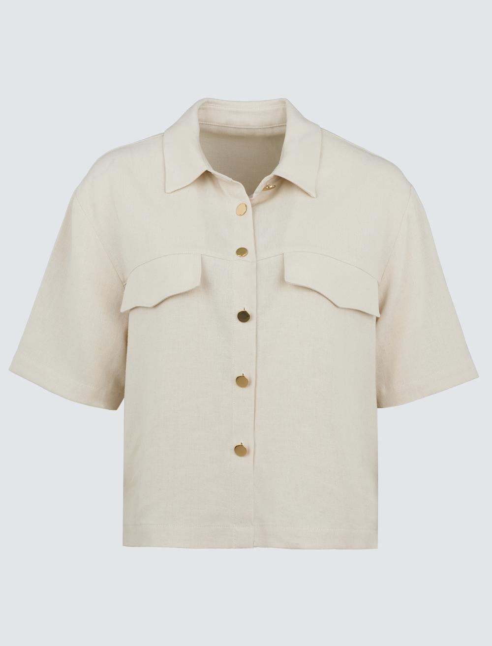 Slim Fit Shirt Collar Short-Sleeve Shirt - 24SG044003V2