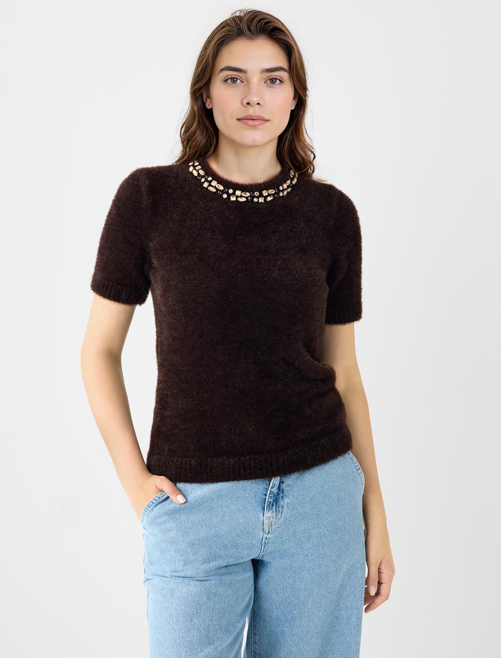 Crew Neck Short-Sleeve Pullover - 5WW136006