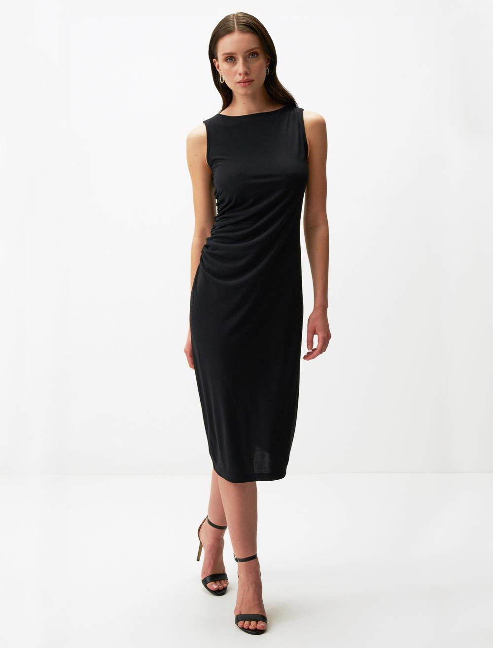 Slim Fit Crew Neck Sleeveless-Sleeve Dress - 24SE044065