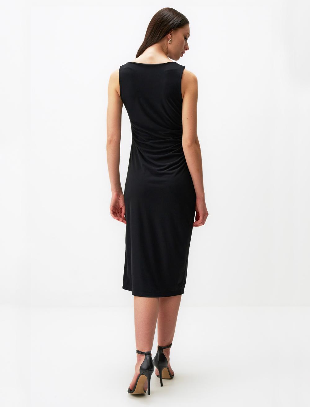 Slim Fit Crew Neck Sleeveless-Sleeve Dress - 24SE044065