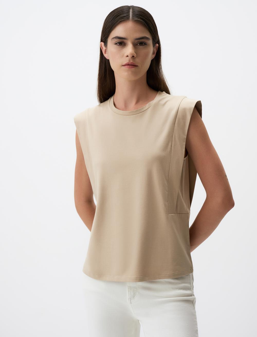 Crew Neck Sleeveless-Sleeve T-shirt - 24STOMMYEV2
