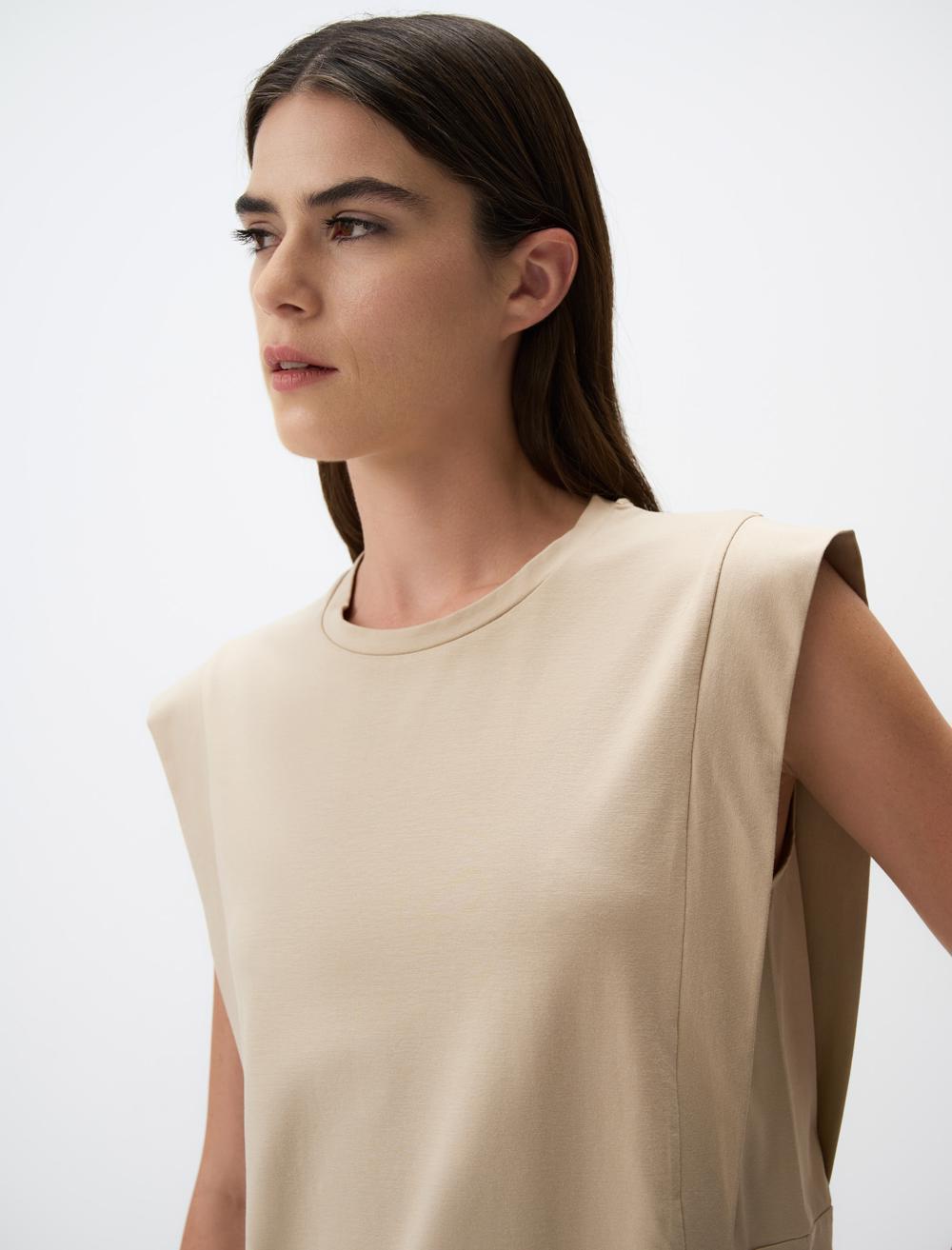Crew Neck Sleeveless-Sleeve T-shirt - 24STOMMYEV2