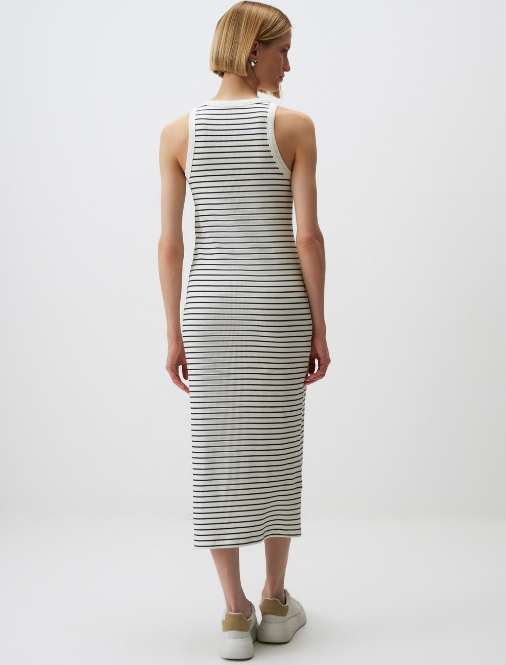 Slim Fit Crew Neck Sleeveless-Sleeve Dress - 24SE057001