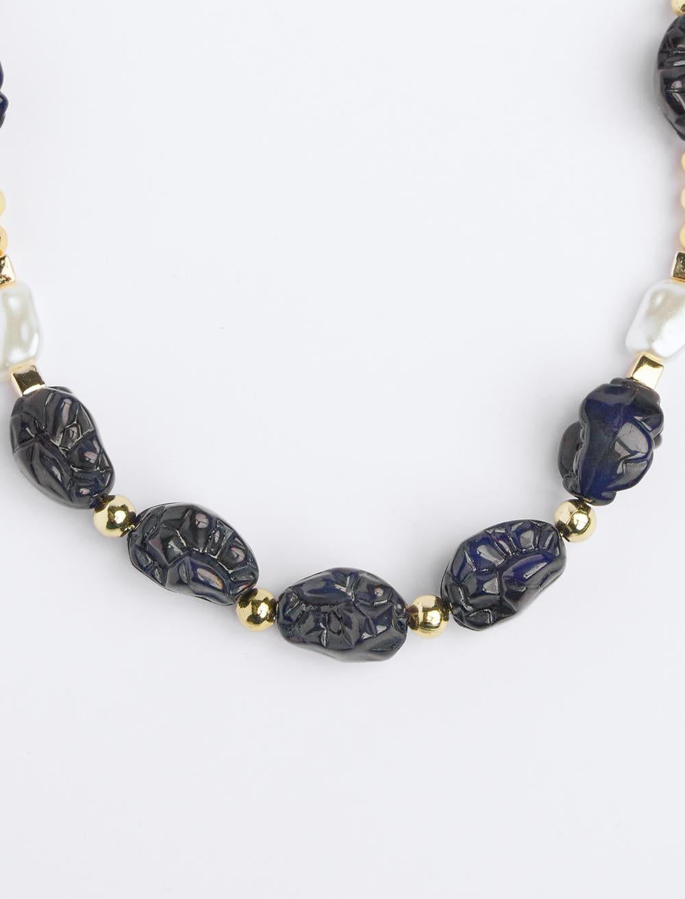 Pearl-look Beaded Adjustable Necklace