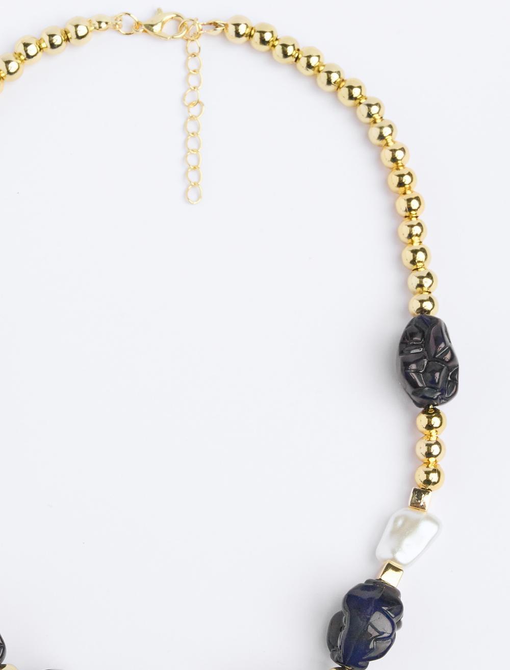 Pearl-look Beaded Adjustable Necklace