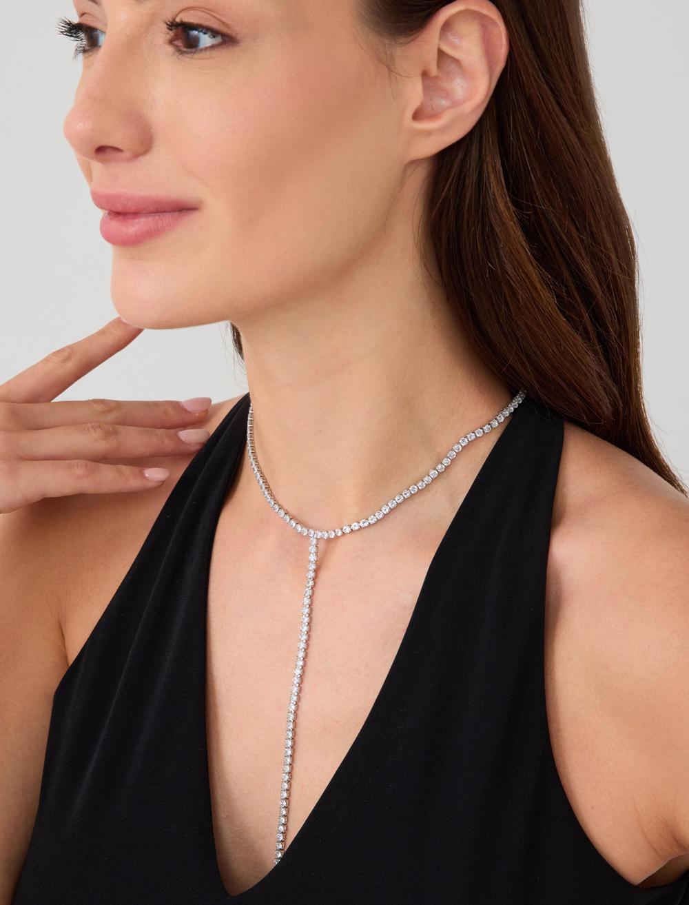 Long Necklace with Shiny Stone Details