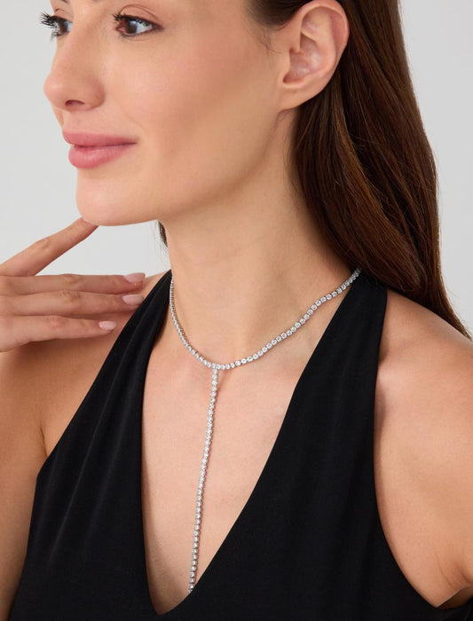 Long Necklace with Shiny Stone Details