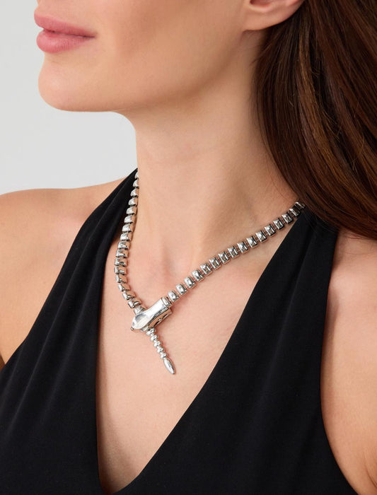 Shiny Necklace with Snake Motif