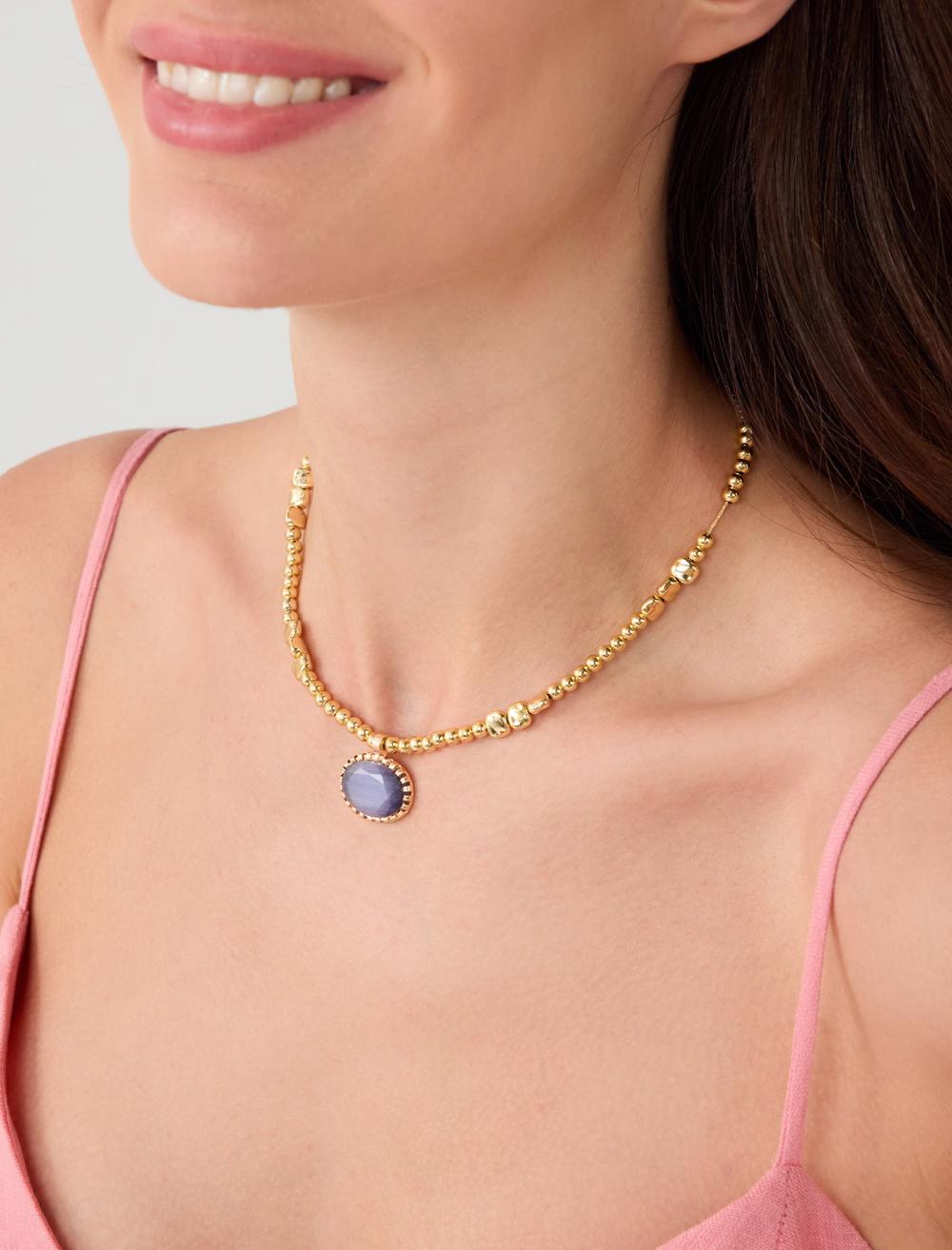 Dorica Stone Detailed Adjustable Necklace