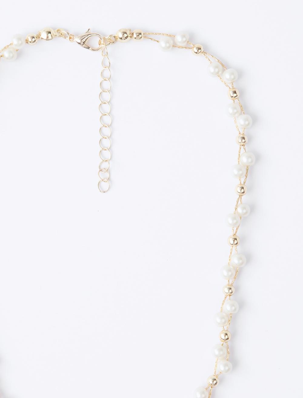 Pearl Detail Gold Plated Adjustable Necklace - 5WW425981
