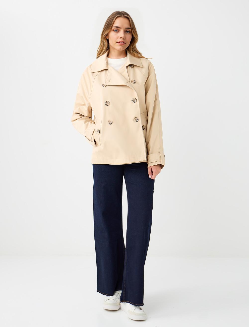 Cache-Coeur Long-Sleeve Trenchcoat - Beige - 5WW263686130