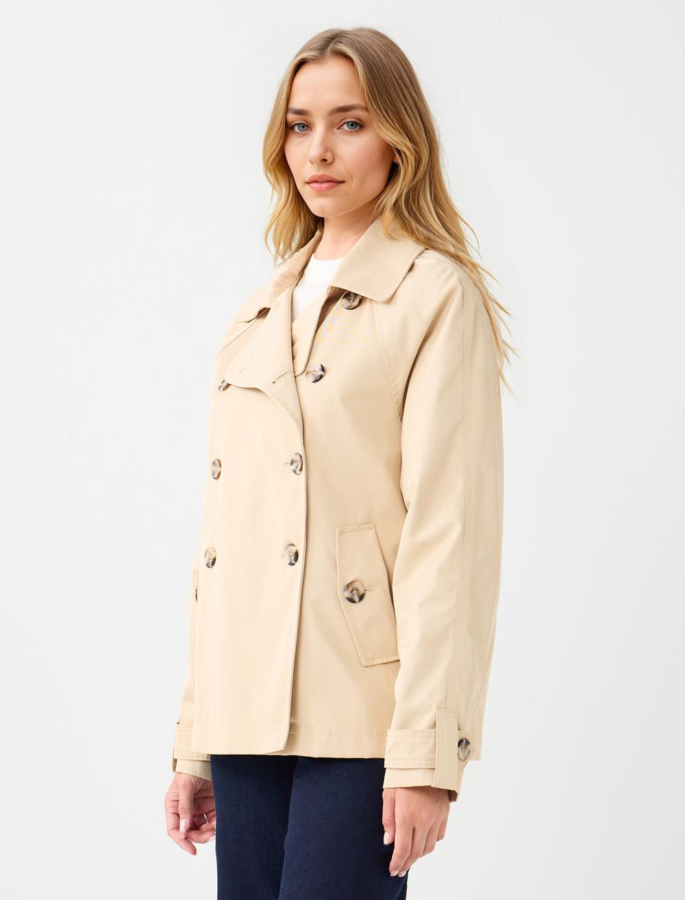 Cache-Coeur Long-Sleeve Trenchcoat - Beige - 5WW263686130