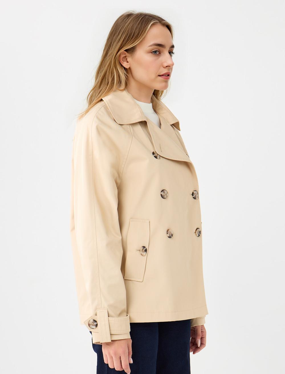 Cache-Coeur Long-Sleeve Trenchcoat - Beige - 5WW263686130